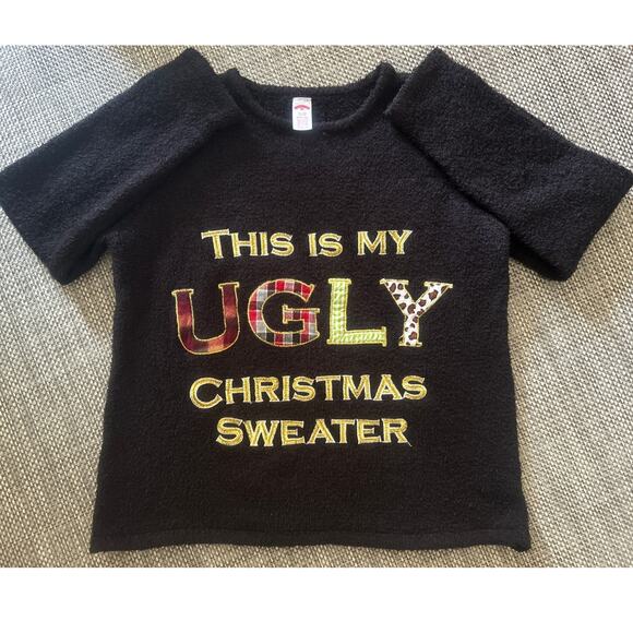 THIS IS MY UGLY CHRISTMAS SWEATER knit crewneck long sleeve pullover black XL - Picture 1 of 4